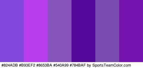 #824ADB #B93EF2 #8653BA #540A99 #784BAF #7413AD Colors