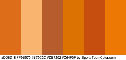 #DD6D18 #F9B570 #B75C2C #DB7202 #C64F0F #ED7804 Colors