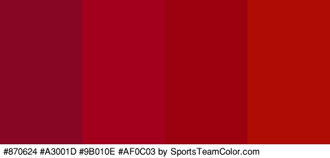 #870624 #A3001D #9B010E #AF0C03 Colors