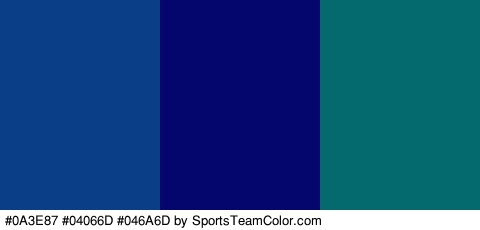 #0A3E87 #04066D #046A6D Colors