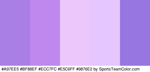 #A97EE5 #BF88EF #ECC7FC #E5C6FF #9876E2 Colors