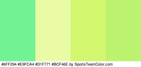 #6FF294 #E9FCA4 #D1F771 #BCF46E Colors