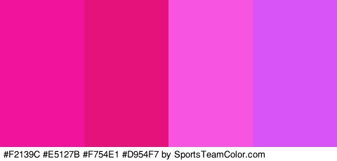 #F2139C #E5127B #F754E1 #D954F7 Colors