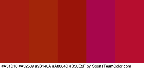 #A51D10 #A32509 #9B140A #A8064C #B50E2F Colors