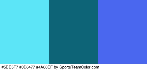 #5BE5F7 #0D6477 #4A68EF Colors