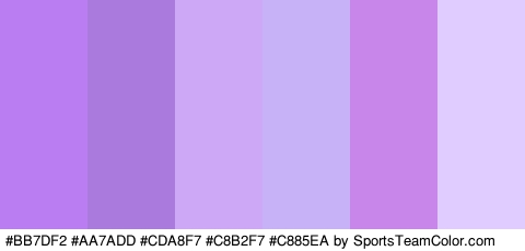 #BB7DF2 #AA7ADD #CDA8F7 #C8B2F7 #C885EA #E1CCFF Colors