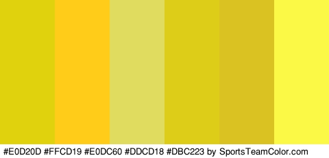 #E0D20D #FFCD19 #E0DC60 #DDCD18 #DBC223 #FCF946 Colors