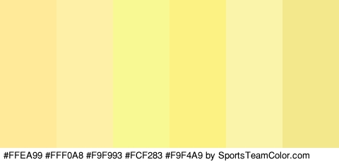 #FFEA99 #FFF0A8 #F9F993 #FCF283 #F9F4A9 #F4E88D Colors