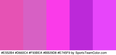 #E552B4 #D660C4 #F93BEA #BB29D8 #E745F9 Colors