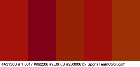 #A3130B #7F0017 #962206 #9E0F0B #9B3006 Colors