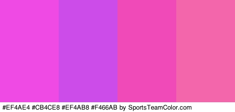 #EF4AE4 #CB4CE8 #EF4AB8 #F466AB Colors