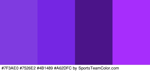 #7F3AE0 #7526E2 #4B1489 #A62DFC Colors