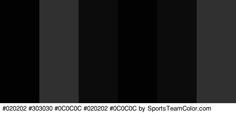 #020202 #303030 #0C0C0C #020202 #0C0C0C #303030 Colors