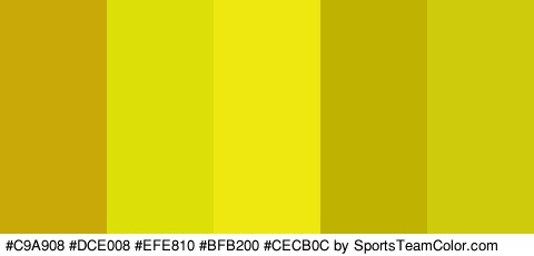 #C9A908 #DCE008 #EFE810 #BFB200 #CECB0C Colors