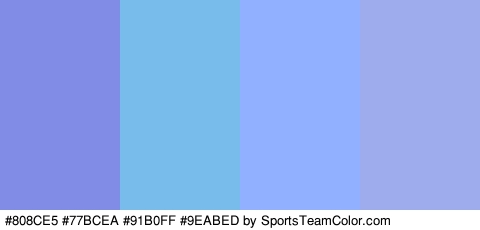 #808CE5 #77BCEA #91B0FF #9EABED Colors