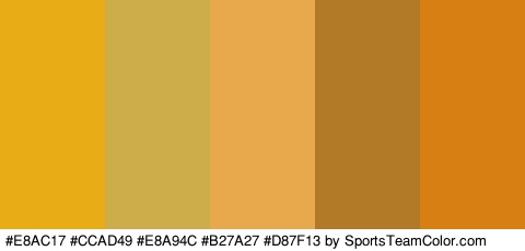 #E8AC17 #CCAD49 #E8A94C #B27A27 #D87F13 Colors