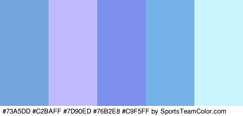 #73A5DD #C2BAFF #7D90ED #76B2E8 #C9F5FF Colors