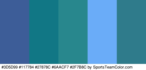 #3D5D99 #117784 #27878C #6AACF7 #2F7B8C Colors