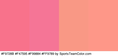 #F9728B #F47595 #F99884 #FF9789 Colors