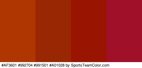 #AF3601 #992704 #991501 #A01028 Colors