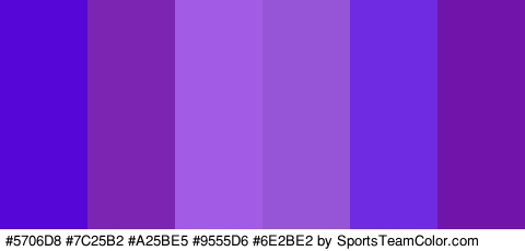 #5706D8 #7C25B2 #A25BE5 #9555D6 #6E2BE2 #7114AA Colors