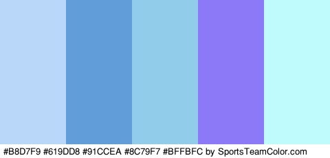 #B8D7F9 #619DD8 #91CCEA #8C79F7 #BFFBFC Colors