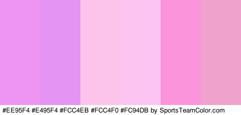 #EE95F4 #E495F4 #FCC4EB #FCC4F0 #FC94DB #EFA2CB Colors