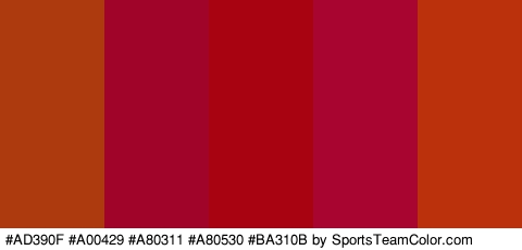 #AD390F #A00429 #A80311 #A80530 #BA310B Colors