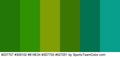 #237707 #309102 #819E04 #3D7703 #027251 #08A08C Colors