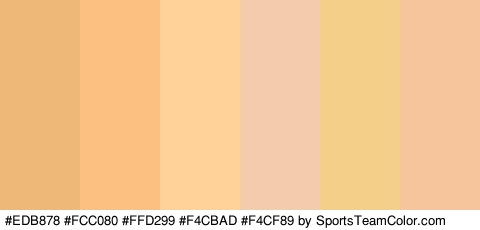 #EDB878 #FCC080 #FFD299 #F4CBAD #F4CF89 #F7C59B Colors