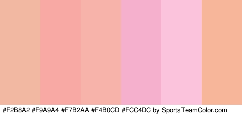 #F2B8A2 #F9A9A4 #F7B2AA #F4B0CD #FCC4DC #F7B599 Colors