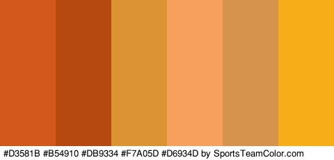 #D3581B #B54910 #DB9334 #F7A05D #D6934D #F7AD18 Colors