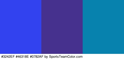 #3242EF #46318E #0782AF Colors