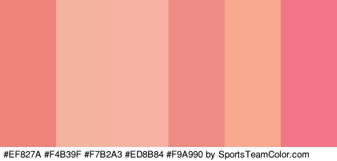 #EF827A #F4B39F #F7B2A3 #ED8B84 #F9A990 #F27687 Colors