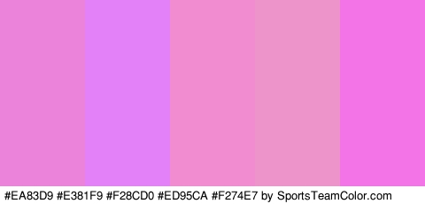 #EA83D9 #E381F9 #F28CD0 #ED95CA #F274E7 Colors