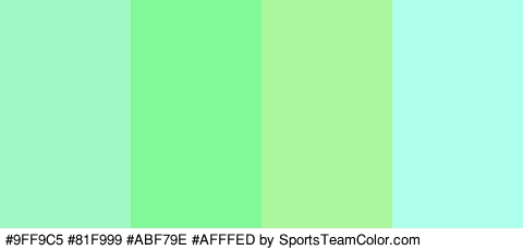 #9FF9C5 #81F999 #ABF79E #AFFFED Colors