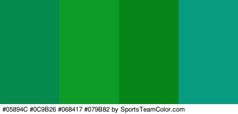 #05894C #0C9B26 #068417 #079B82 Colors