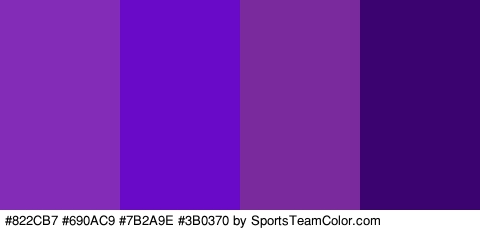 #822CB7 #690AC9 #7B2A9E #3B0370 Colors