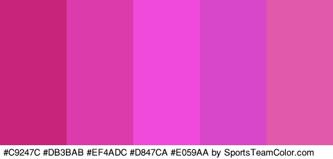 #C9247C #DB3BAB #EF4ADC #D847CA #E059AA Colors