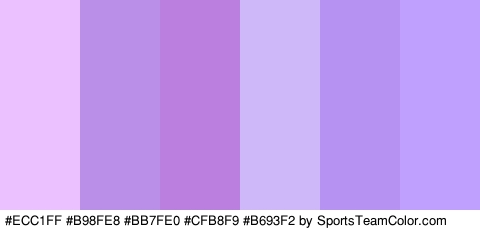 #ECC1FF #B98FE8 #BB7FE0 #CFB8F9 #B693F2 #C0A0FF Colors