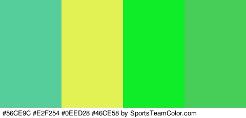 #56CE9C #E2F254 #0EED28 #46CE58 Colors