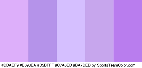 #DDAEF9 #B693EA #D5BFFF #C7A6ED #BA7DED Colors