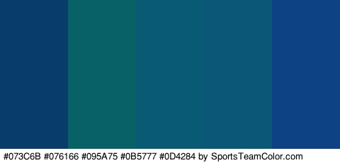 #073C6B #076166 #095A75 #0B5777 #0D4284 Colors