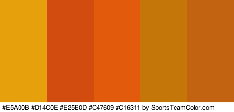 #E5A00B #D14C0E #E25B0D #C47609 #C16311 Colors