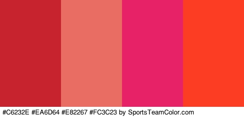 #C6232E #EA6D64 #E82267 #FC3C23 Colors