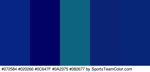 #072584 #020266 #0C647F #0A2375 #082677 Colors