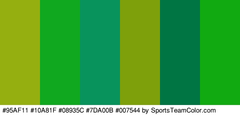 #95AF11 #10A81F #08935C #7DA00B #007544 #11AA11 Colors