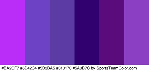 #BA2CF7 #6D42C4 #5D3BA5 #310170 #5A0B7C #8B40C4 Colors