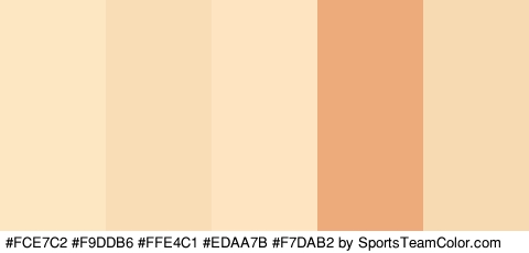 #FCE7C2 #F9DDB6 #FFE4C1 #EDAA7B #F7DAB2 Colors