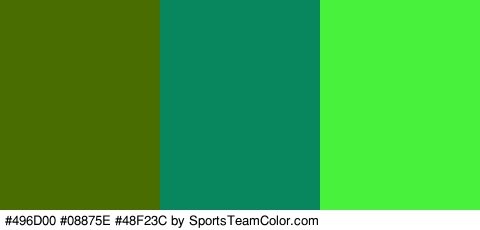 #496D00 #08875E #48F23C Colors